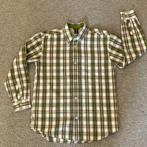 GAPKIDS LONG SLEEVE BUTTON UP BOYS XXL(14-16) PLAID SHIRT WITH PATCH POCKET